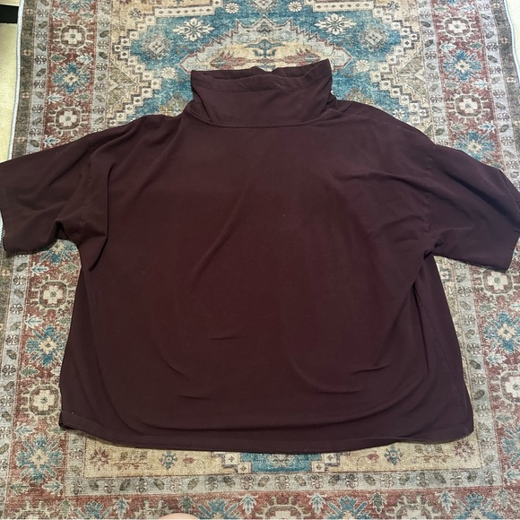 Traceable Organic Cotton Jersey Funnel Neck Box-Top Boxy Fit, Short Length SZ L - Picture 11 of 12